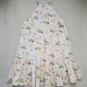 Rebecca Taylor High Neck Floral Spring Summer Ruffle Dress sz6